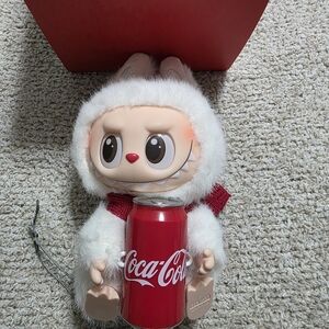 Coca-Cola White Furry Character Plush with Red Can